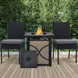 NNECW 2-Piece Outdoor PE Wicker Dining Chair Set with Soft Cushions