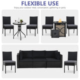 NNECW 2-Piece Outdoor PE Wicker Dining Chair Set with Soft Cushions