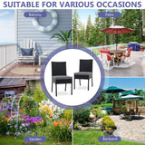 NNECW 2-Piece Outdoor PE Wicker Dining Chair Set with Soft Cushions