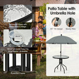 NNECW 6 Pieces Patio Furniture Set with Umbrella for Lawn &amp Deck &amp Poolside-Black