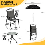 NNECW 6 Pieces Patio Furniture Set with Umbrella for Lawn &amp Deck &amp Poolside-Gray