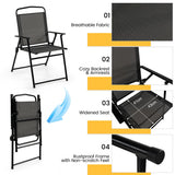 NNECW 6 Pieces Patio Furniture Set with Umbrella for Lawn &amp Deck &amp Poolside-Gray