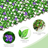 NNECW Expandable Artificial Privacy Fence Screen with Flowers for Balcony/ Garden/ Backyard