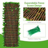 NNECW Expandable Artificial Privacy Fence Screen with Flowers for Balcony/ Garden/ Backyard