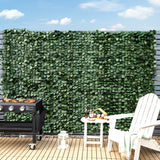 NNECW Artificial Hedge Fence with Faux Ivy Leaves &amp Zip Tie for Garden &amp Yard-1 piece
