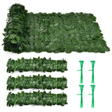 NNECW Artificial Hedge Fence with Faux Ivy Leaves &amp Zip Tie for Garden &amp Yard-1 piece