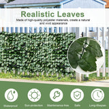 NNECW Artificial Hedge Fence with 24 Pieces Faux Ivy Panels for Decor