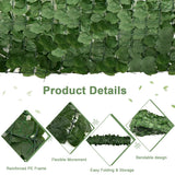 NNECW Artificial Hedge Fence with Faux Ivy Leaves &amp Zip Tie for Garden &amp Yard-1 piece