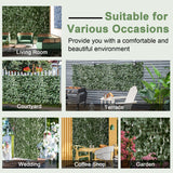 NNECW Artificial Hedge Fence with Faux Ivy Leaves &amp Zip Tie for Garden &amp Yard-1 piece
