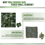 NNECW Artificial Hedge Fence with Faux Ivy Leaves &amp Zip Tie for Garden &amp Yard-2 pieces