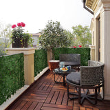 NNECW Artificial Hedge Fence with Faux Ivy Leaves &amp Zip Tie for Garden &amp Yard-2 pieces