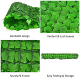 NNECW Artificial Hedge Fence with Sweet Potato Leaves for Garden & Terrace