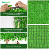 NNECW Artificial Hedge Fence with Sweet Potato Leaves for Garden & Terrace