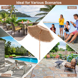 NNECW 2.2M Hawaiian Portable Hula Umbrella for Beach Pool