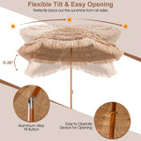 NNECW 2.2M Hawaiian Portable Hula Umbrella for Beach Pool