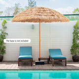 NNECW 8 FT Thatched Tiki Umbrella with 8 Metal Ribs & 7-Tier Straw Top