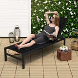 NNECW  6-Position Chaise Lounge Chairs with Rustproof Aluminium Frame for Patio-Black
