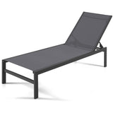 NNECW  6-Position Chaise Lounge Chairs with Rustproof Aluminium Frame for Patio-Grey