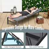 NNECW  6-Position Chaise Lounge Chairs with Rustproof Aluminium Frame for Patio-Grey