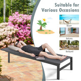 NNECW  6-Position Chaise Lounge Chairs with Rustproof Aluminium Frame for Patio-Grey