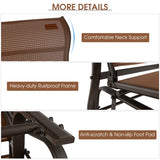 NNECW 2-Person Patio Glider Bench with High Back & Curved Armrests