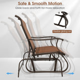 NNECW 2-Person Patio Glider Bench with High Back & Curved Armrests