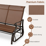 NNECW 2-Person Patio Glider Bench with High Back & Curved Armrests