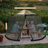 NNECW Umbrella Mosquito Netting with 2 Double-Zippered Doors-Black