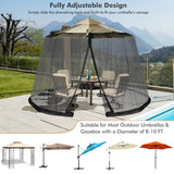 NNECW Umbrella Mosquito Netting with 2 Double-Zippered Doors-Black