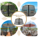 NNECW Umbrella Mosquito Netting with 2 Double-Zippered Doors-Black