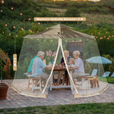 NNECW Umbrella Mosquito Netting with 2 Double-Zippered Doors-Beige