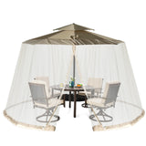 NNECW Umbrella Mosquito Netting with 2 Double-Zippered Doors-Beige