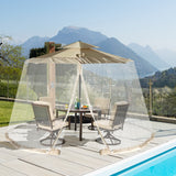 NNECW Umbrella Mosquito Netting with 2 Double-Zippered Doors-Beige