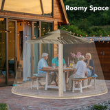 NNECW Umbrella Mosquito Netting with 2 Double-Zippered Doors-Beige