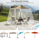 NNECW Umbrella Mosquito Netting with 2 Double-Zippered Doors-Beige