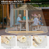 NNECW Umbrella Mosquito Netting with 2 Double-Zippered Doors-Beige