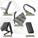 NNECW Set of 6 Outdoor PE Wicker Stackable Chairs  for Garden & Yard & Deck & Lawn