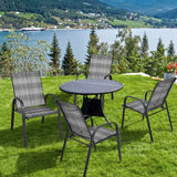 NNECW Set of 6 Outdoor PE Wicker Stackable Chairs  for Garden & Yard & Deck & Lawn