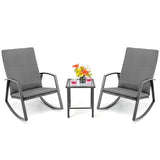 NNECW 3 Pieces Wicker Furniture Set with Cushion for Patio & Garden & Poolside