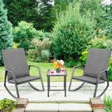 NNECW 3 Pieces Wicker Furniture Set with Cushion for Patio & Garden & Poolside