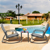 NNECW 3 Pieces Wicker Furniture Set with Cushion for Patio & Garden & Poolside