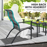 NNECW 3-Piece PE Rattan Bistro Chairs with Coffee Table for Garden