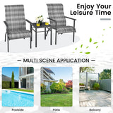 NNECW 3-Piece PE Rattan Bistro Chairs with Coffee Table for Garden