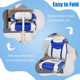 NNECW High Back Folding Boat Seat with Sponge Cushion & Flexible Hinges