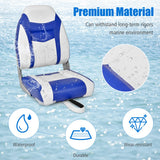 NNECW High Back Folding Boat Seat with Sponge Cushion & Flexible Hinges