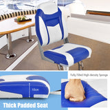 NNECW High Back Folding Boat Seat with Sponge Cushion & Flexible Hinges