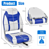 NNECW High Back Folding Boat Seat with Sponge Cushion & Flexible Hinges