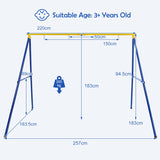 NNECW Heavy-Duty Metal Swing Frame with Anti-Slip Footpads without Swing