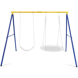NNECW Heavy-Duty Metal Swing Frame with Anti-Slip Footpads without Swing