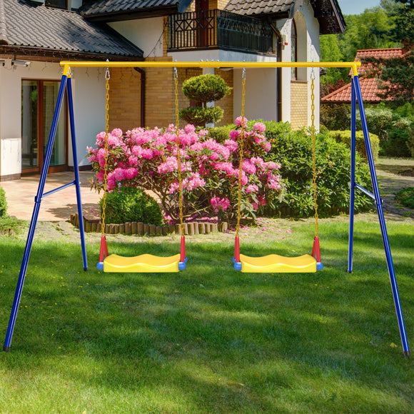 NNECW Heavy-Duty Metal Swing Frame with Anti-Slip Footpads without Swing